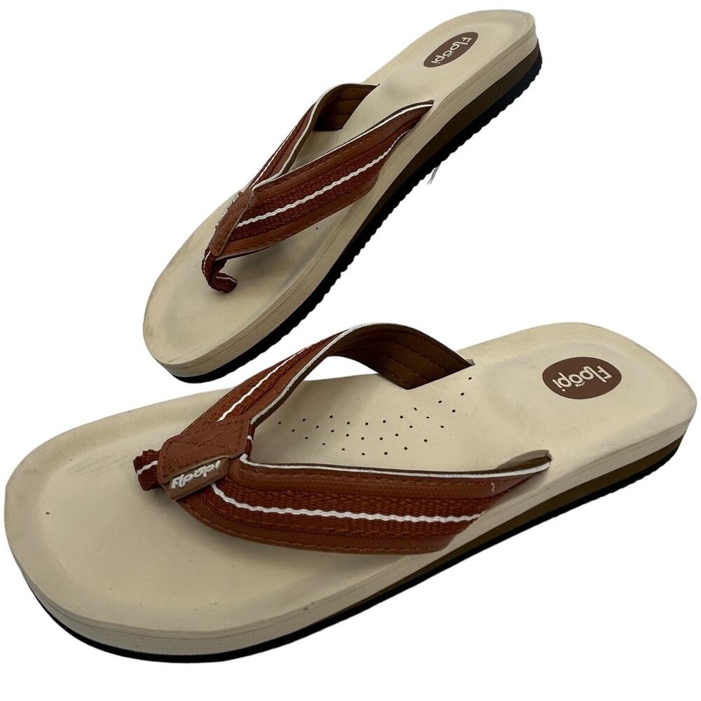 Floopi Flip Flop Thong Sandal Zoey Tan Brown NWT Women’s Size 10